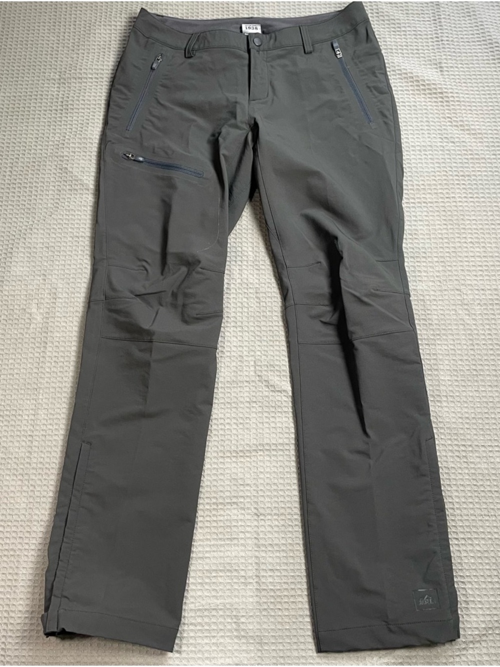 REI Soft‎ Shell Hiking Pants 10P 10 Petite Womens Gray Nylon Stretch